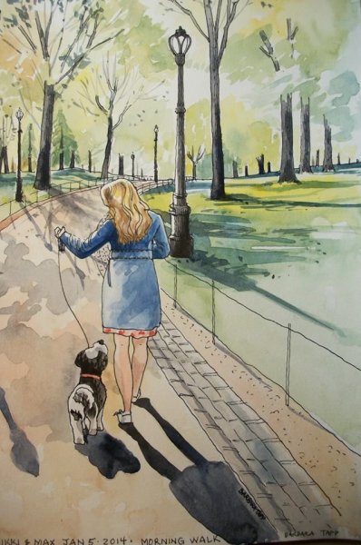 Прогулка иллюстрация