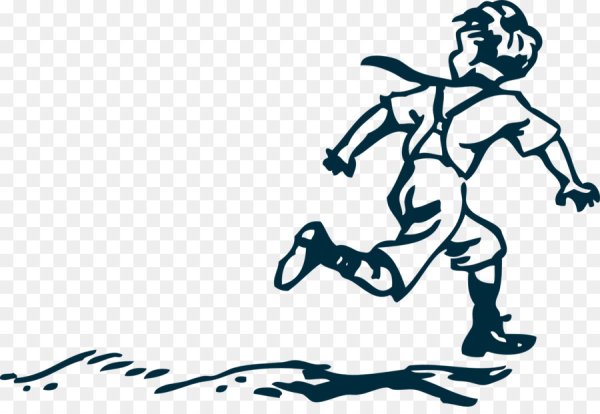 Мальчик бежит рисунок