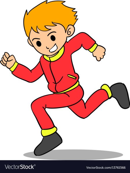 Мальчик бежит вектор