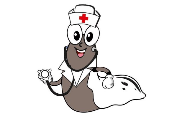 Пиявка мультяшная в медицинском колпаке