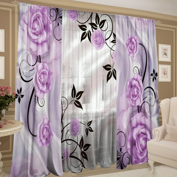 Красивые шторы с рисунком