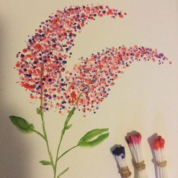 Рисование ватными палочками