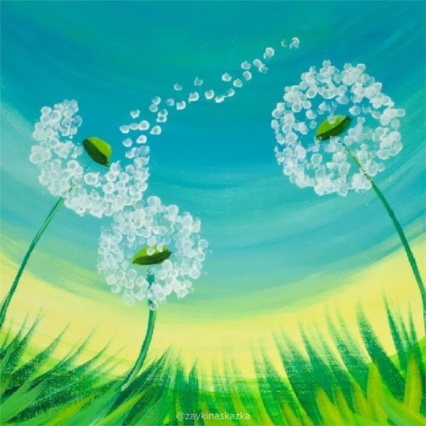 Рисование вязаными палочками