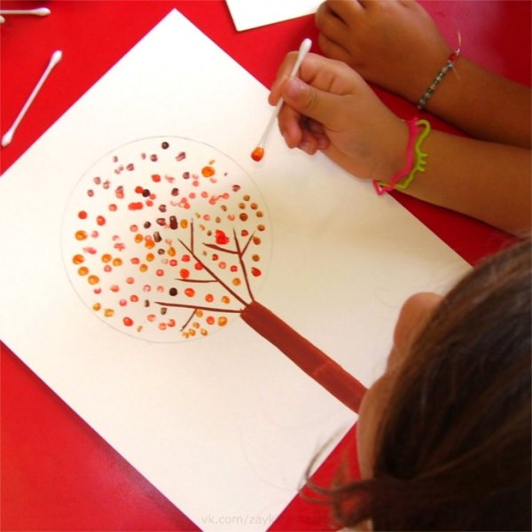 Рисование ватными палочками