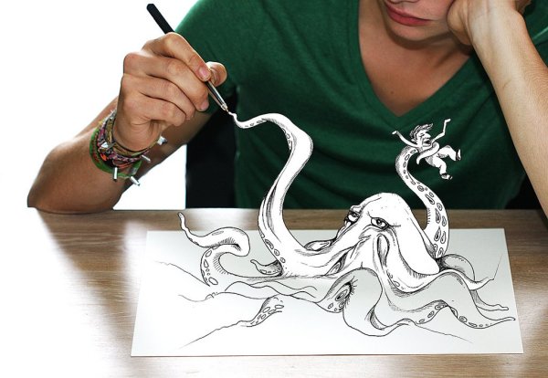 Осьминог 3д ручкой