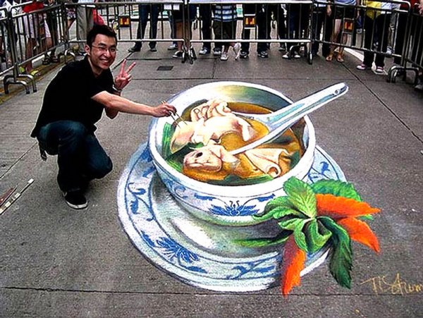 Джулиан Бивер.трехмерные рисунки