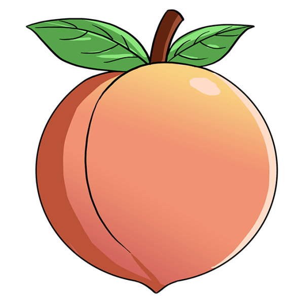 Персик рисунок для срисовки