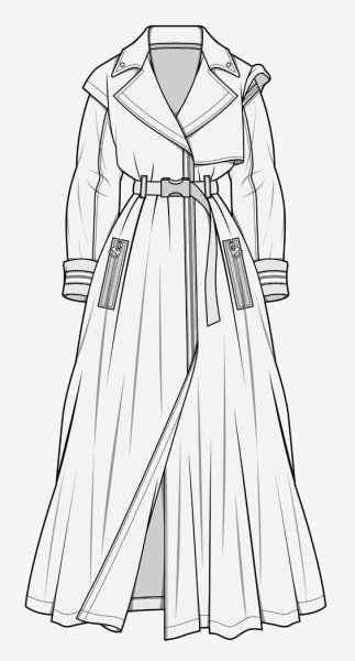 Плащ зарисовка