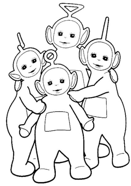 Телепузики раскраска