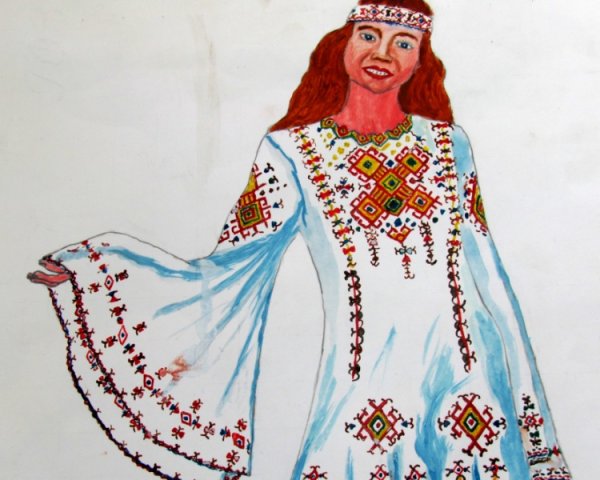 Чувашское платье для рисования