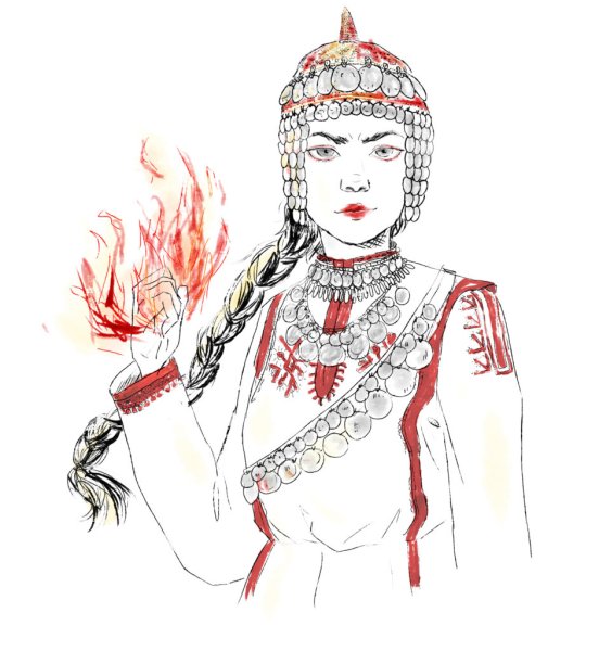 Тухья Чувашский головной убор рисунок