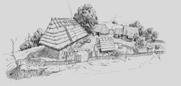 Зарисовка средневековой деревни