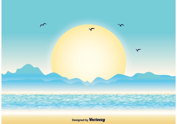 Море солнце мультяшное