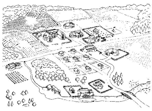 План средневековой деревни