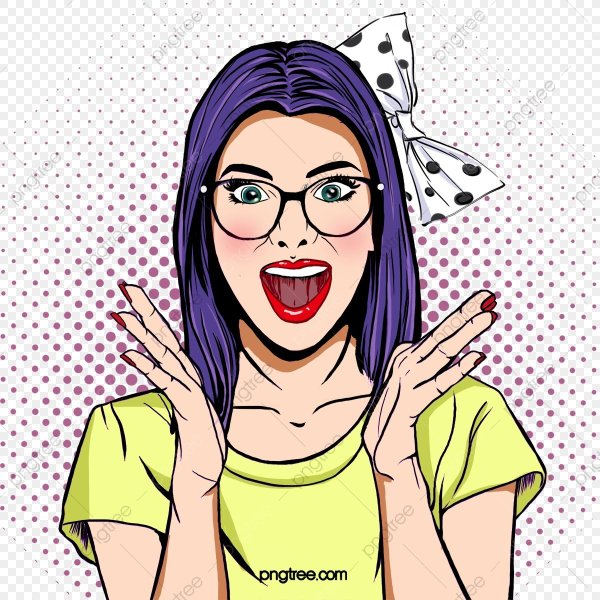 Удивленная девушка в стиле поп арт