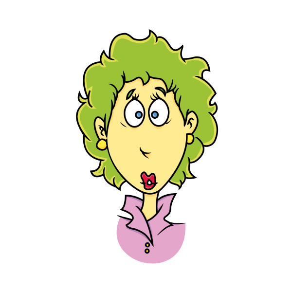 Рисунок удивленной женщины