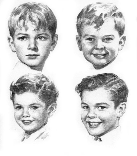 Лицо мальчика для раскрашивания