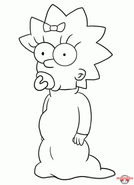 Как нарисовать Мэгги симпсон