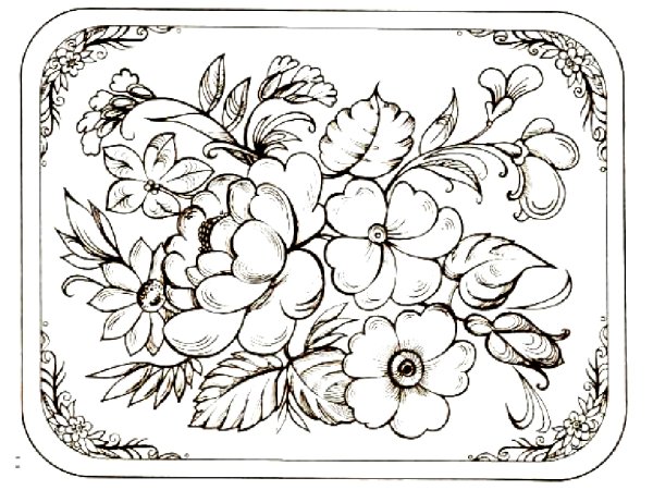 Городецкая роспись цветочный мотив