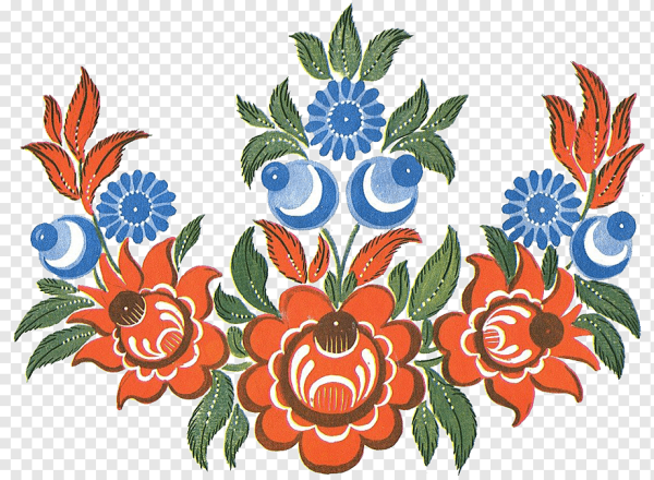 Раскраска "Хохломская роспись"