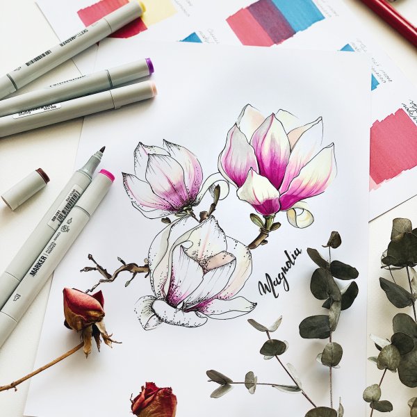 Скетч маркерами архитектура Екатерина Пластинина