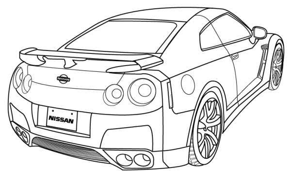 Раскраска Ниссан Скайлайн GTR r35