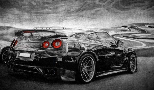 Nissan GTR r35 рисунок