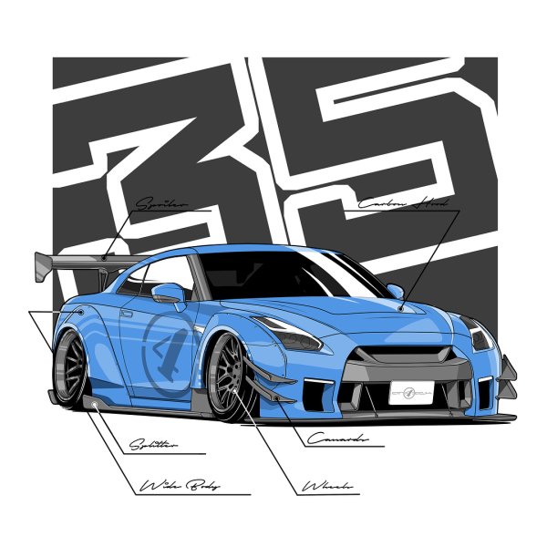 Nissan GTR r35 drawing