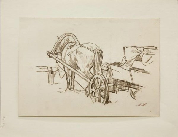 Крестьянская телега с лошадью