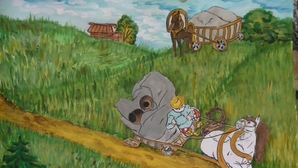 Иллюстрация к басне обоз