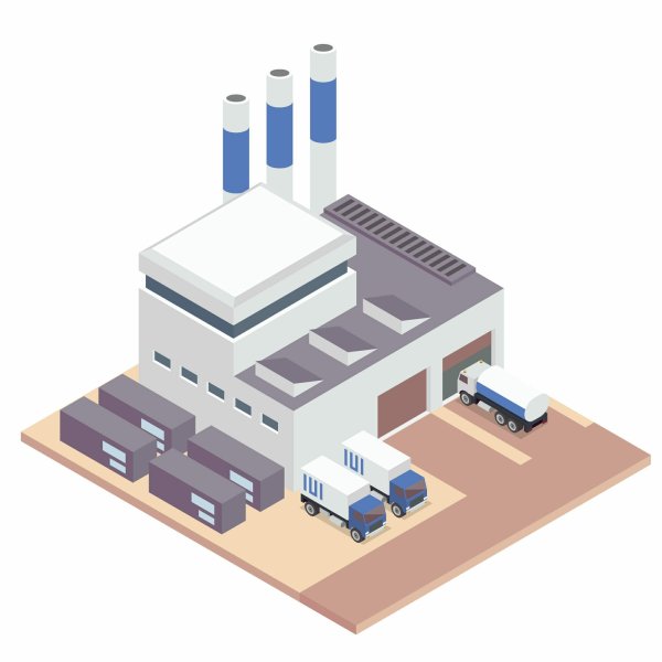 Завод вектор изометрия