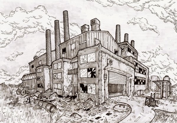Завод по переработке мусора рисунок