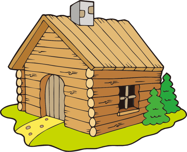 Мультяшный деревянный домик