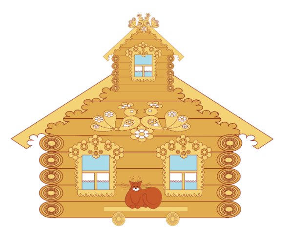 Дом Теремок сбоку вектор