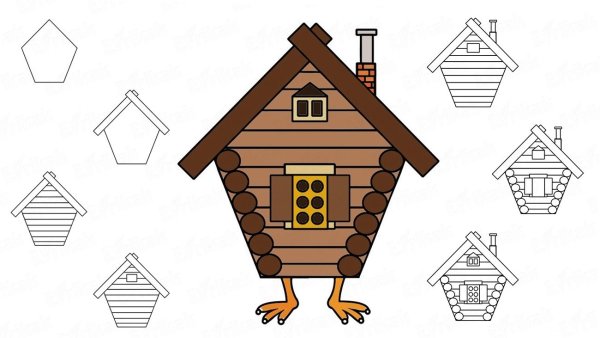 Избушка на курьих ножках рисунок