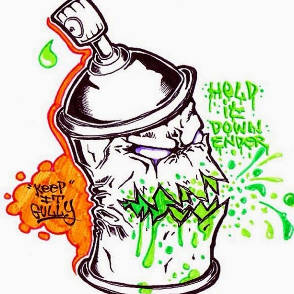 Баллончик с краской нарисованный