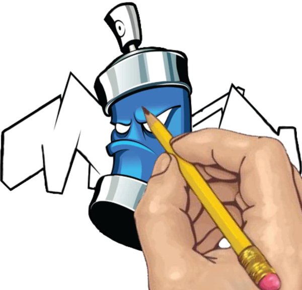 Граффити баллончик рисунок