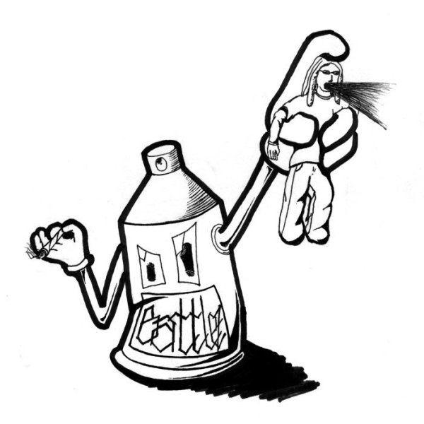 Баллончик с краской нарисованный