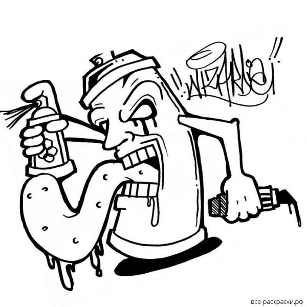 Раскраска баллончик с краской