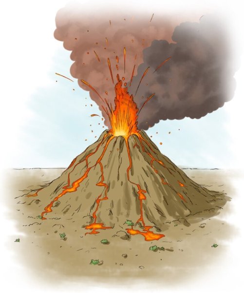 Извержение вулкана для детей