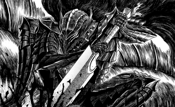 Кэнтаро Миура Берсерк рисовка