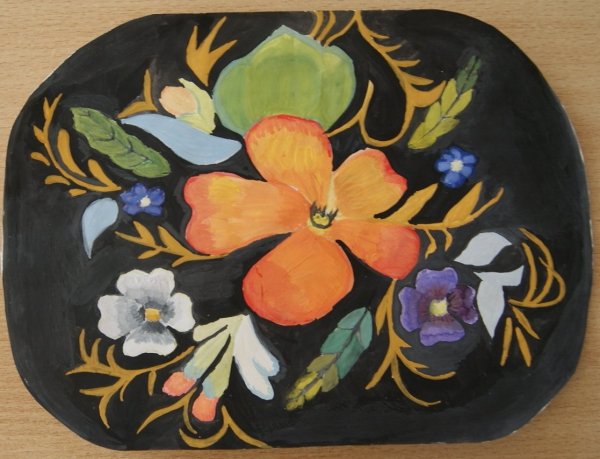 Жостовская роспись поднос 5 класс