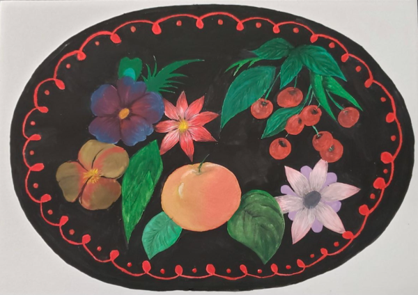 Жостовский поднос детский рисунок