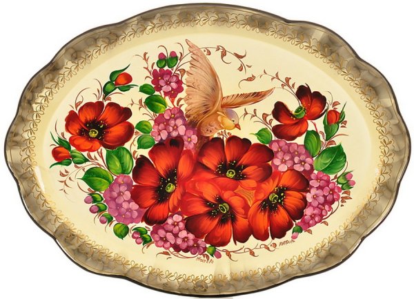 Жостовская тарелка