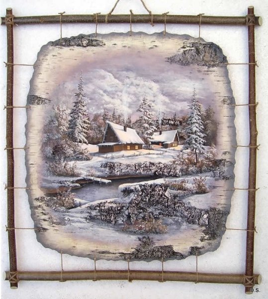 Картины на бересте Сергей Ельмаков