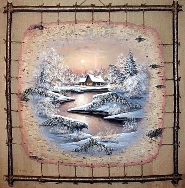 Панно на бересте