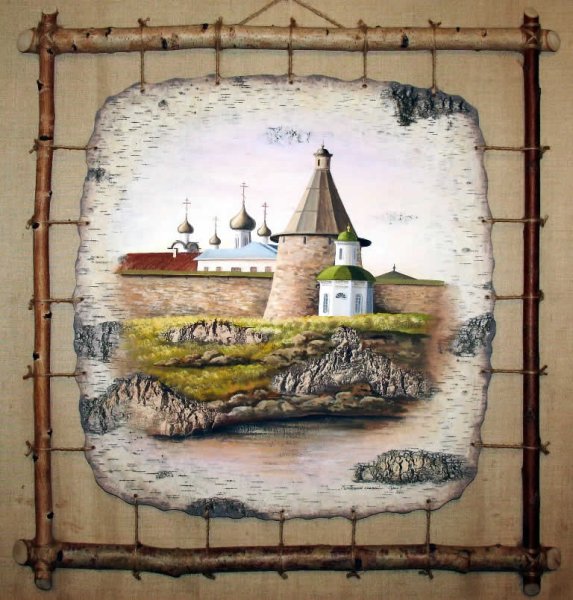 Роспись по бересте Сергея Сурина