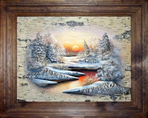 Сергей Сурин картины на бересте