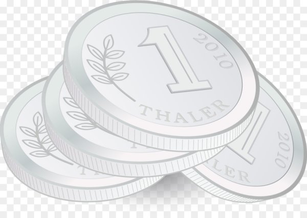 Серебряная монета на прозрачном фоне