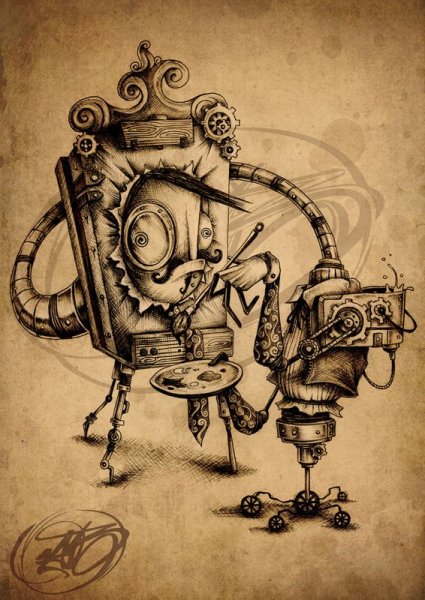 Гравюры в стиле стимпанк